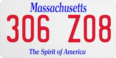 MA license plate 306ZO8