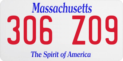 MA license plate 306ZO9