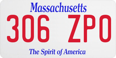 MA license plate 306ZP0
