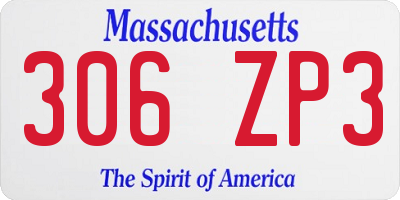 MA license plate 306ZP3