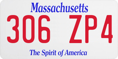 MA license plate 306ZP4
