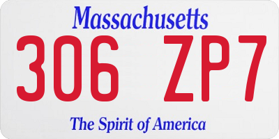 MA license plate 306ZP7