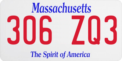 MA license plate 306ZQ3
