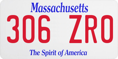 MA license plate 306ZR0