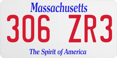MA license plate 306ZR3