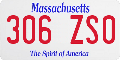MA license plate 306ZS0