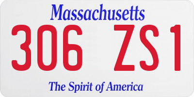 MA license plate 306ZS1