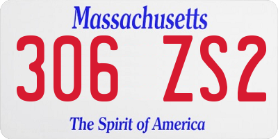 MA license plate 306ZS2