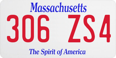 MA license plate 306ZS4