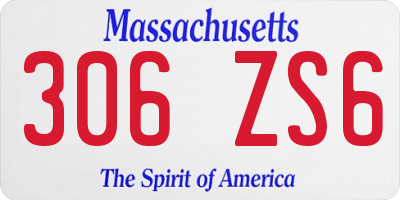 MA license plate 306ZS6