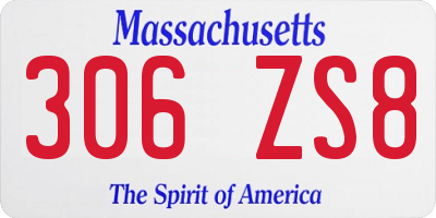 MA license plate 306ZS8