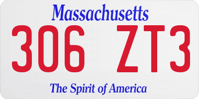MA license plate 306ZT3