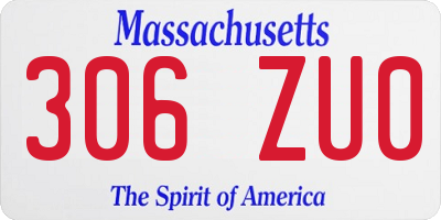 MA license plate 306ZU0