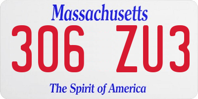 MA license plate 306ZU3