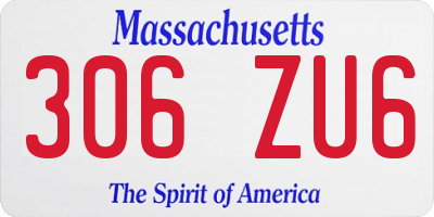 MA license plate 306ZU6