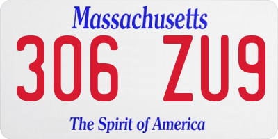MA license plate 306ZU9