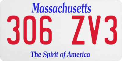 MA license plate 306ZV3