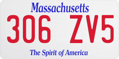 MA license plate 306ZV5