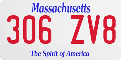 MA license plate 306ZV8