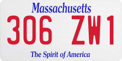 MA license plate 306ZW1