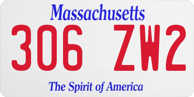 MA license plate 306ZW2