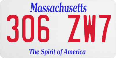 MA license plate 306ZW7