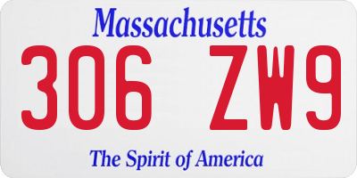 MA license plate 306ZW9