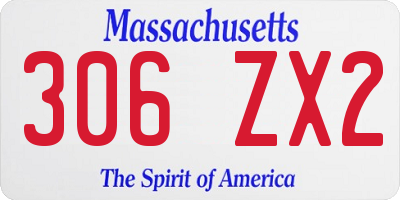 MA license plate 306ZX2