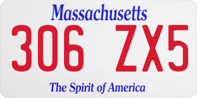 MA license plate 306ZX5