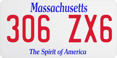 MA license plate 306ZX6