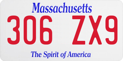 MA license plate 306ZX9