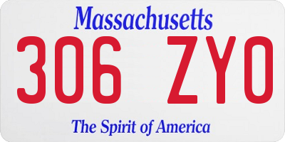 MA license plate 306ZY0