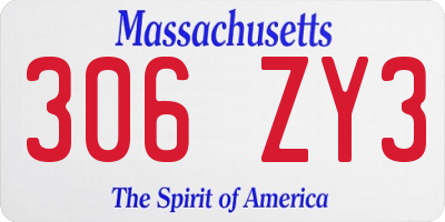 MA license plate 306ZY3