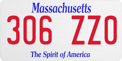 MA license plate 306ZZ0