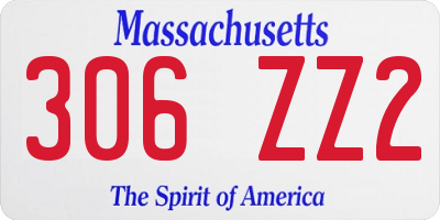 MA license plate 306ZZ2
