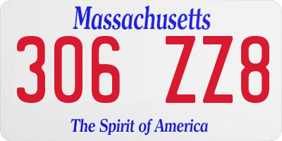 MA license plate 306ZZ8