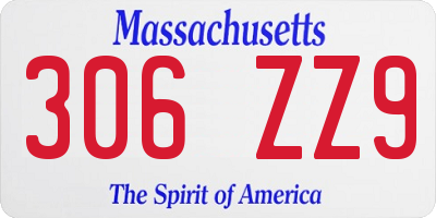 MA license plate 306ZZ9