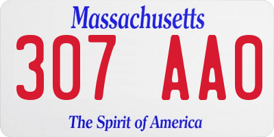 MA license plate 307AA0