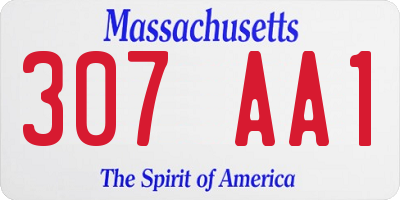 MA license plate 307AA1