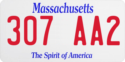 MA license plate 307AA2