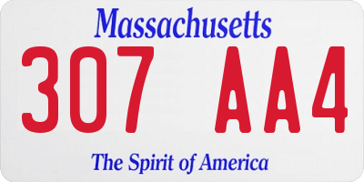 MA license plate 307AA4