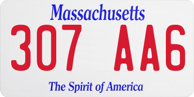 MA license plate 307AA6