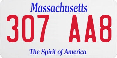 MA license plate 307AA8
