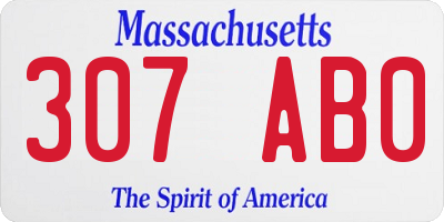 MA license plate 307AB0