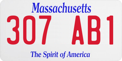 MA license plate 307AB1