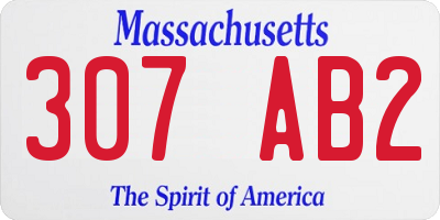 MA license plate 307AB2