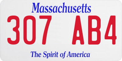 MA license plate 307AB4