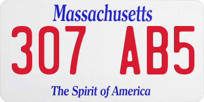MA license plate 307AB5