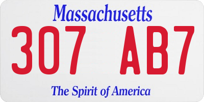 MA license plate 307AB7