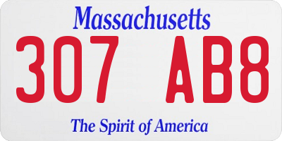 MA license plate 307AB8